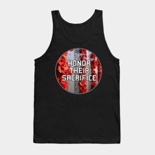 Honor Their Sacrifice Memorial with Red Poppy Flowers (MD23Mrl006c) Tank Top